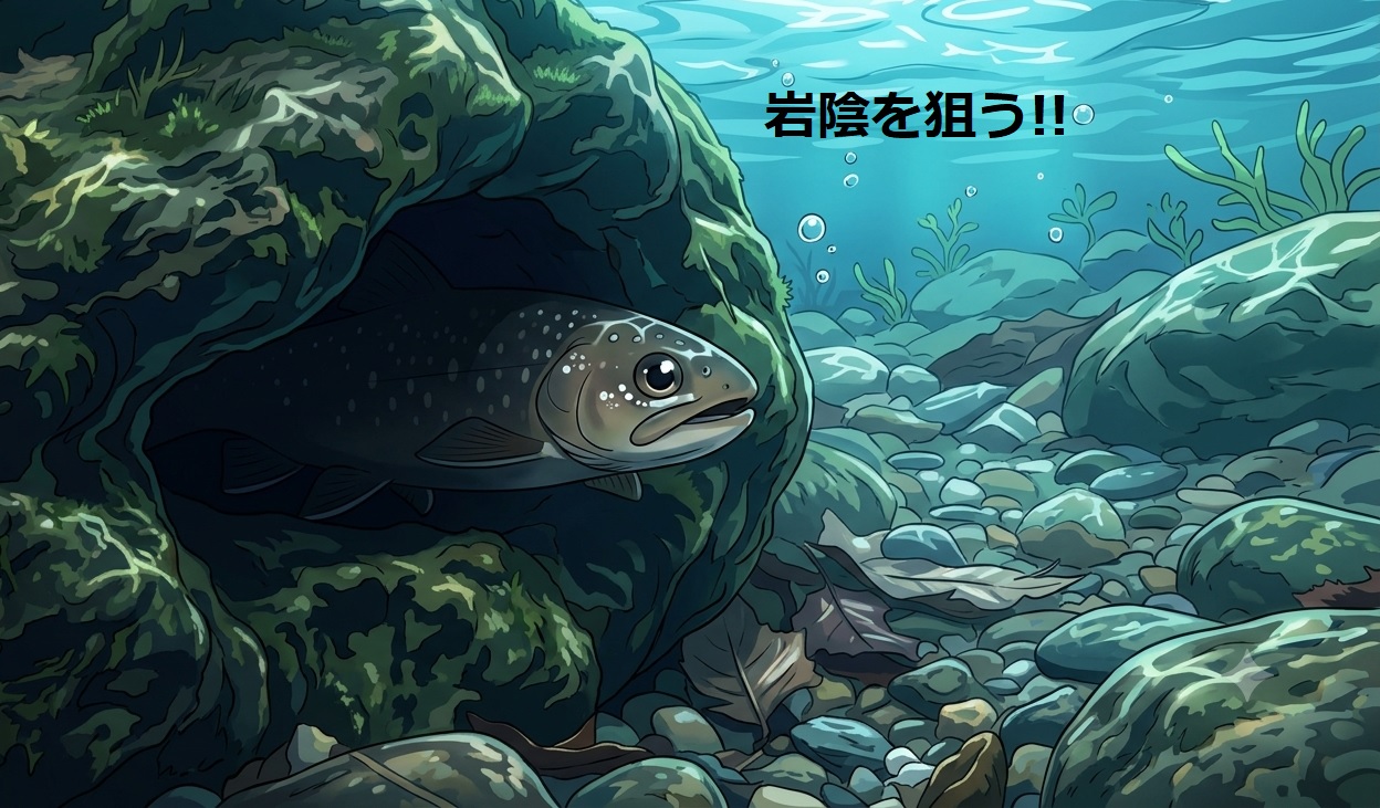 岩陰を狙う